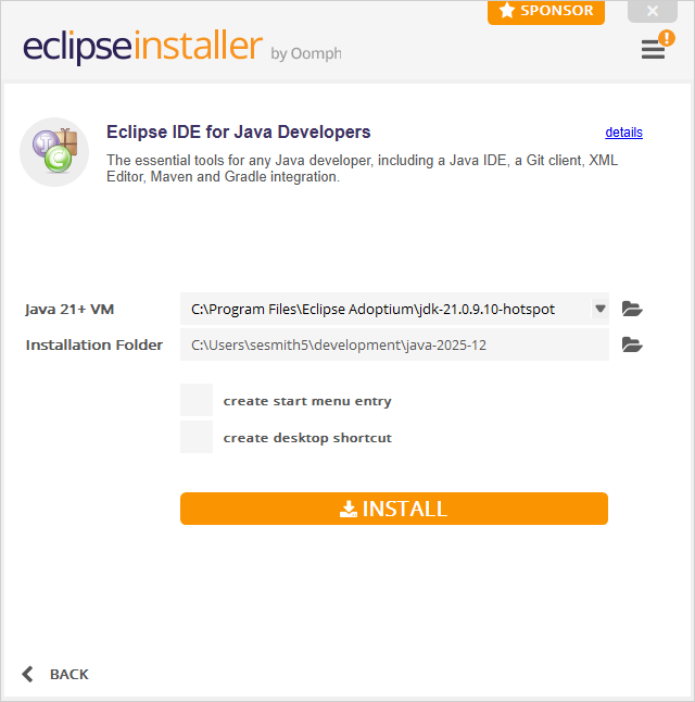 *Eclipse IDE Install Directory*