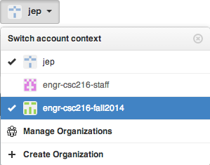 Figure: Change Account Context