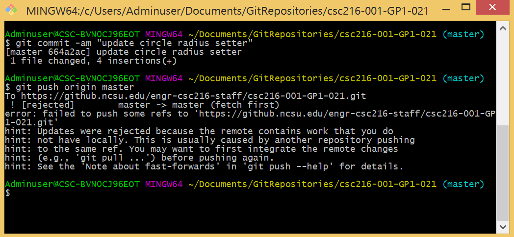 Figure: Fetch-First Error