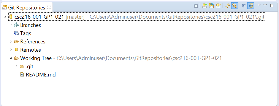 Figure: Git Repositories Window