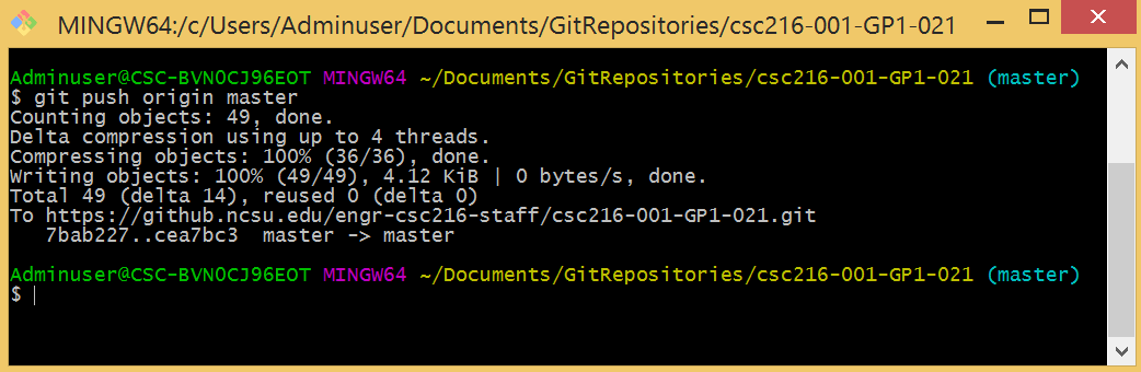 Figure: After Pushing Local Commits to your Remote Repository