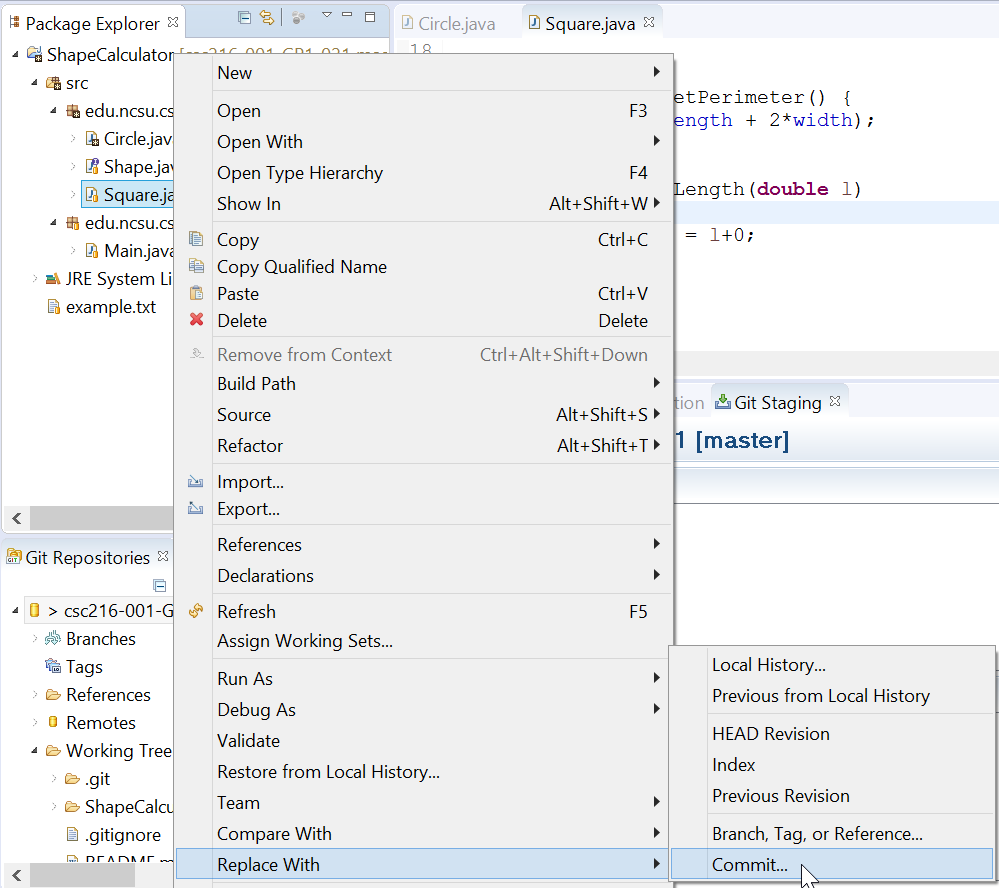 Figure: Replace With Menu