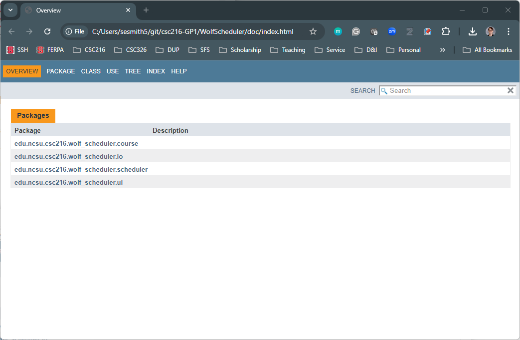 Figure:  Generated Javadoc