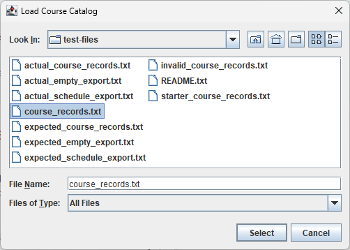 Figure: Load Course Catalog