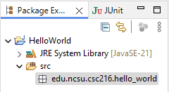 Figure: Full package name in Package Explorer