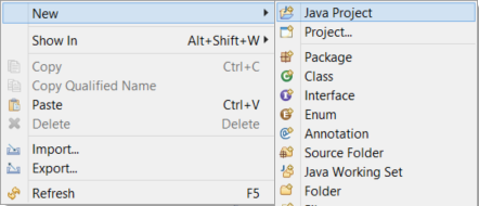 Figure: Creating a new Java Project