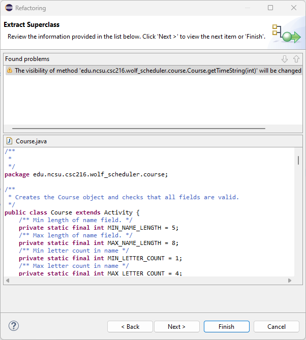 Figure: Extracting a Super Class