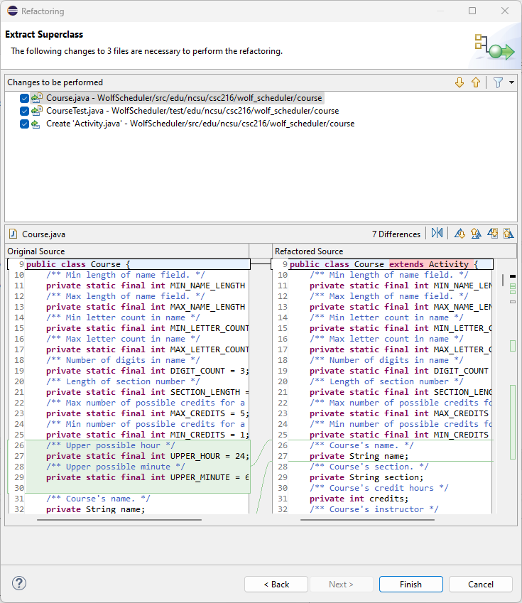 Figure: Extracting a Super Class