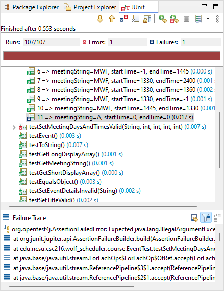 Figure: Test Failure Trace