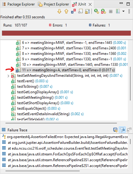 Figure: Test Failure Trace