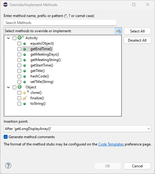Figure: Override Methods