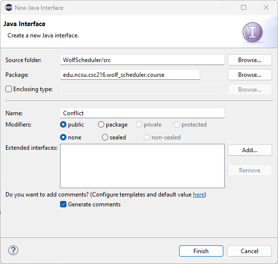 Figure: Create an interface