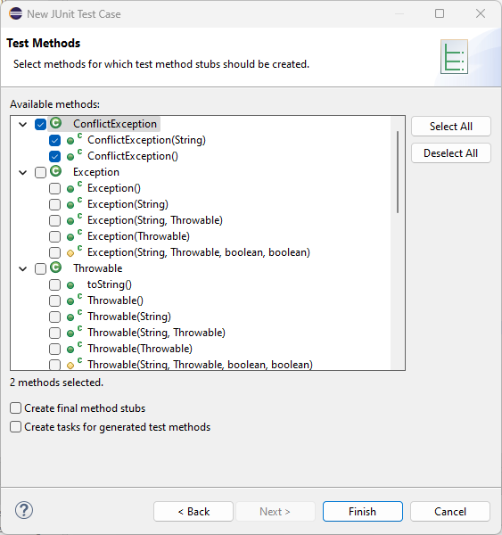 Figure: Selecting Test Methods